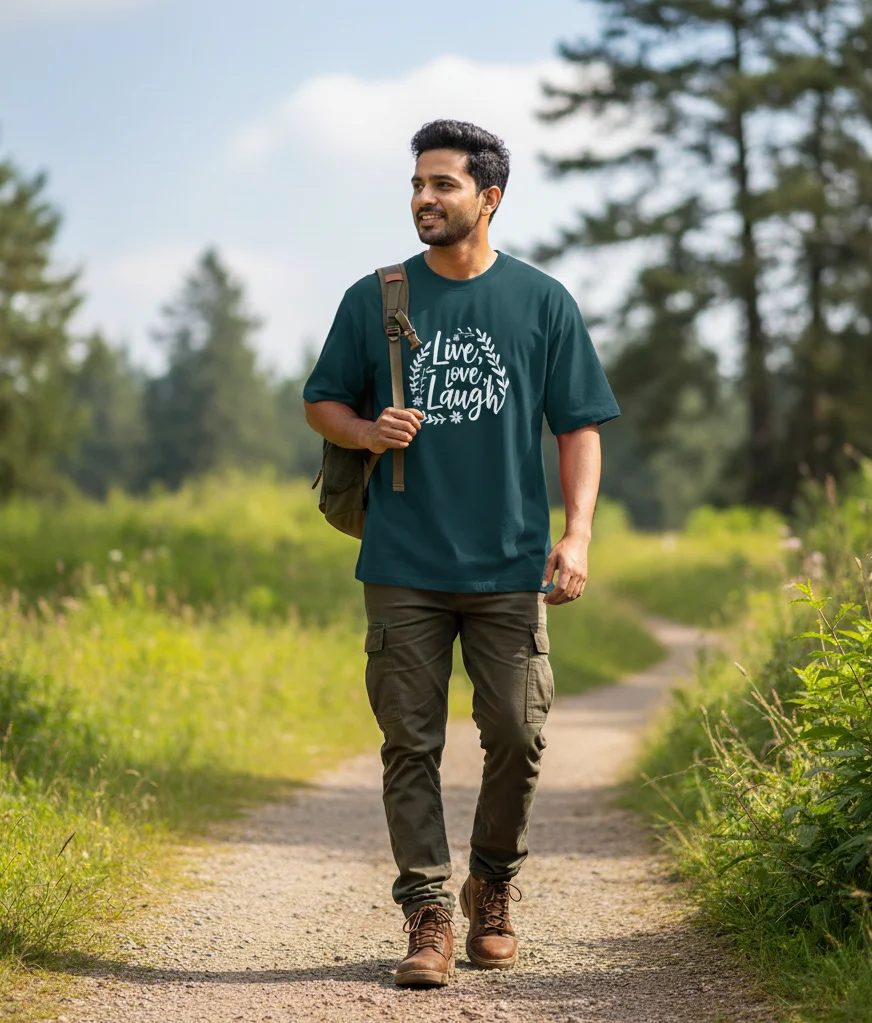 Live Love Laugh Unisex Oversized T Shirt - 100% Cotton comfort - Image 3