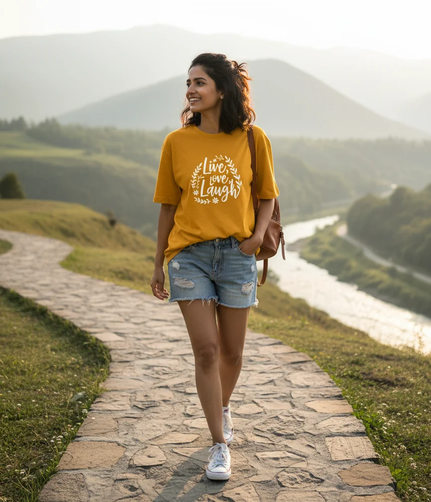 Live Love Laugh Unisex Oversized T Shirt - 100% Cotton comfort - Image 2