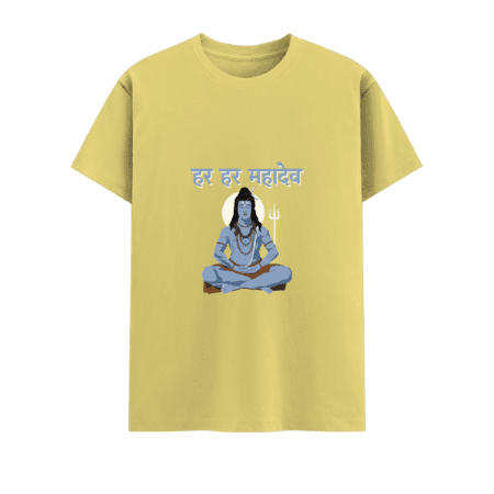 Yellow Shiva Unisex crew T shirt front view