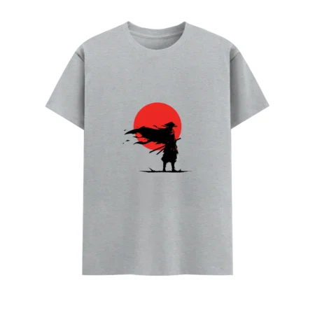 Grey Samurai Unisex Crew T Shirt front view