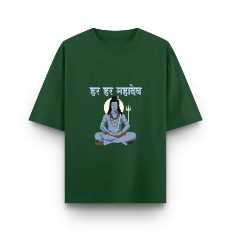 Green Shiva Unisex Oversized T shirt front view