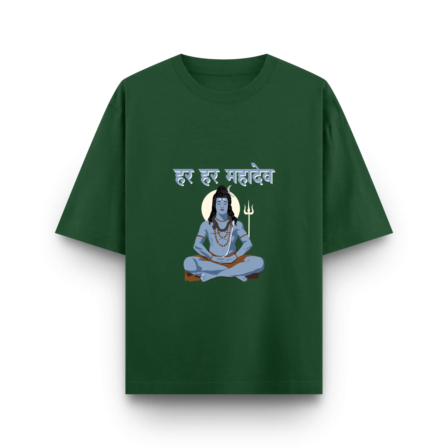 Green Shiva Unisex Oversized T shirt front view