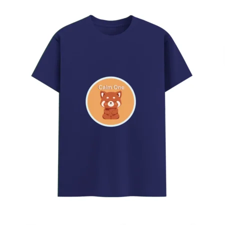 Royal blue Calm One Fox Unisex Crew T Shirt front view