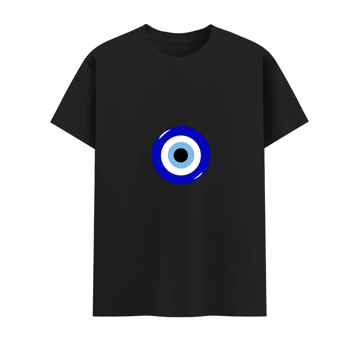 Black evil eye unisex crew t shirt front view