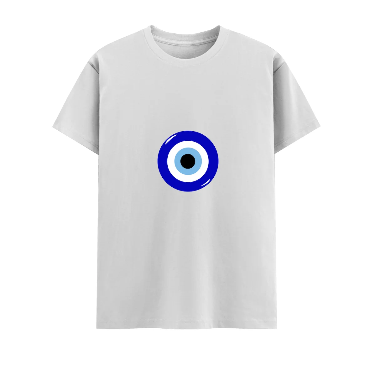 White evil eye unisex crew t shirt front view