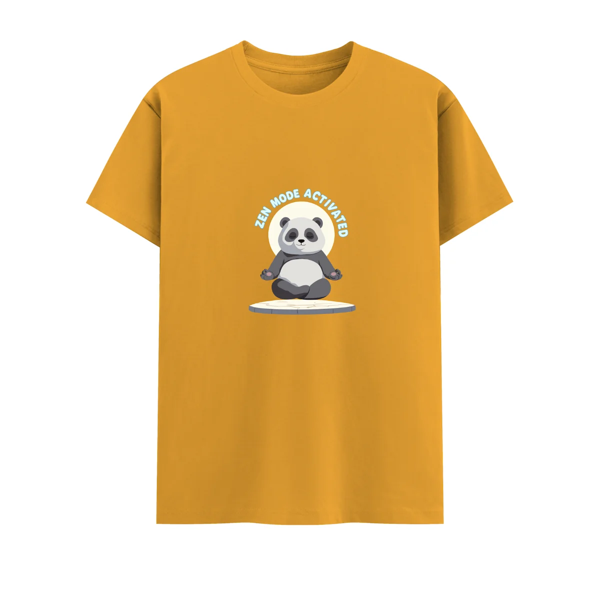 Orange Zen Panda Unisex Crew T Shirt front view
