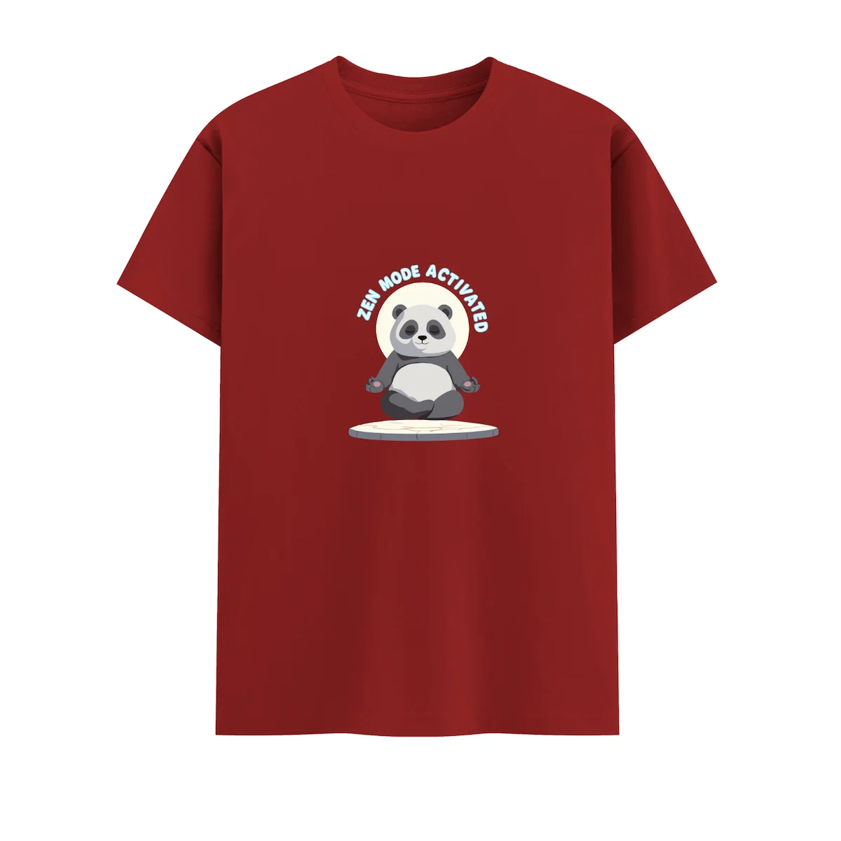 Red Zen Panda Unisex Crew T Shirt front view