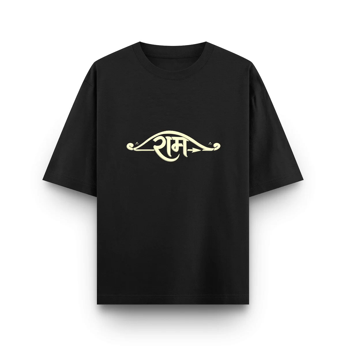 Black Ram typography unisex oversized t shirt front view