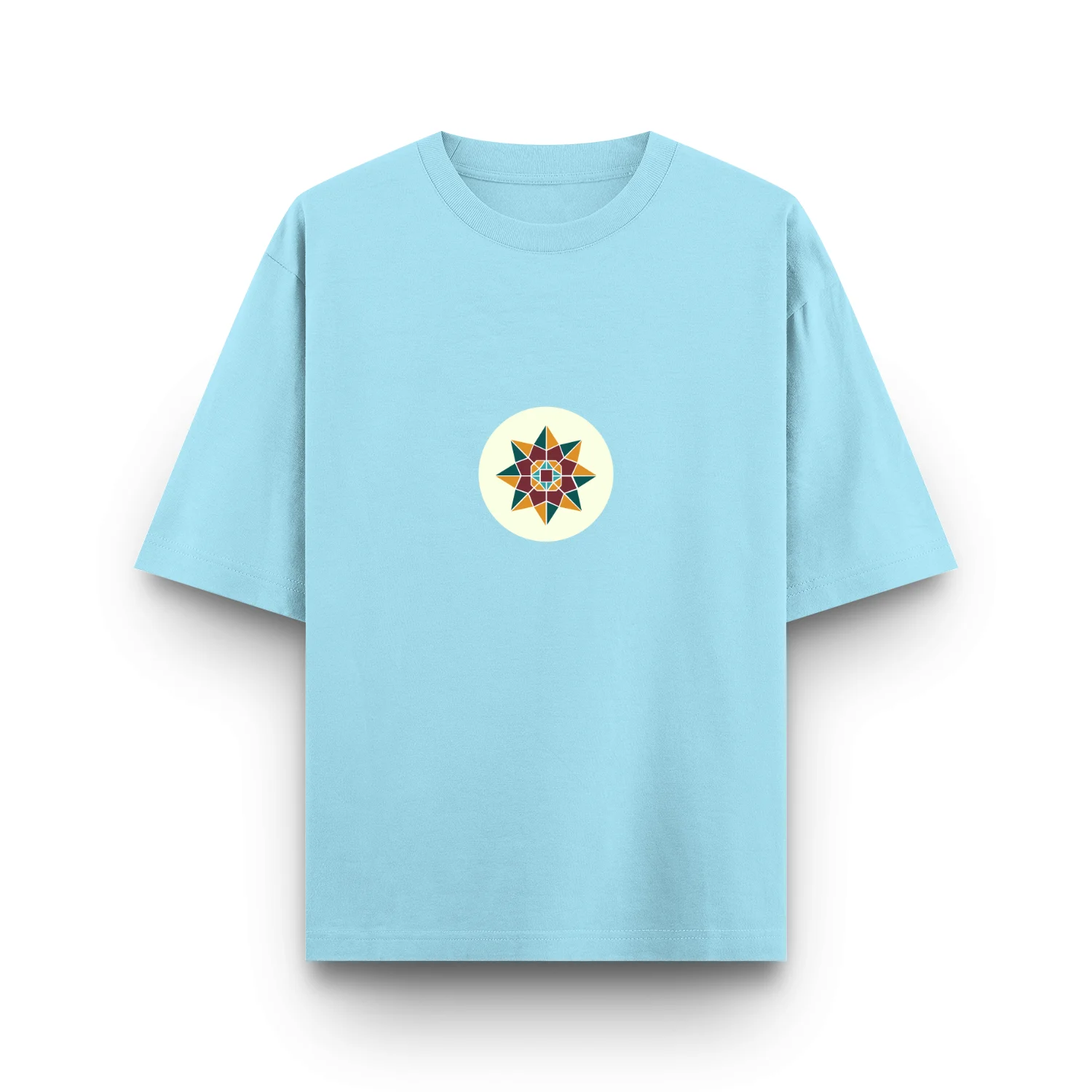 Baby blue Celestial Star unisex oversized t shirt front view