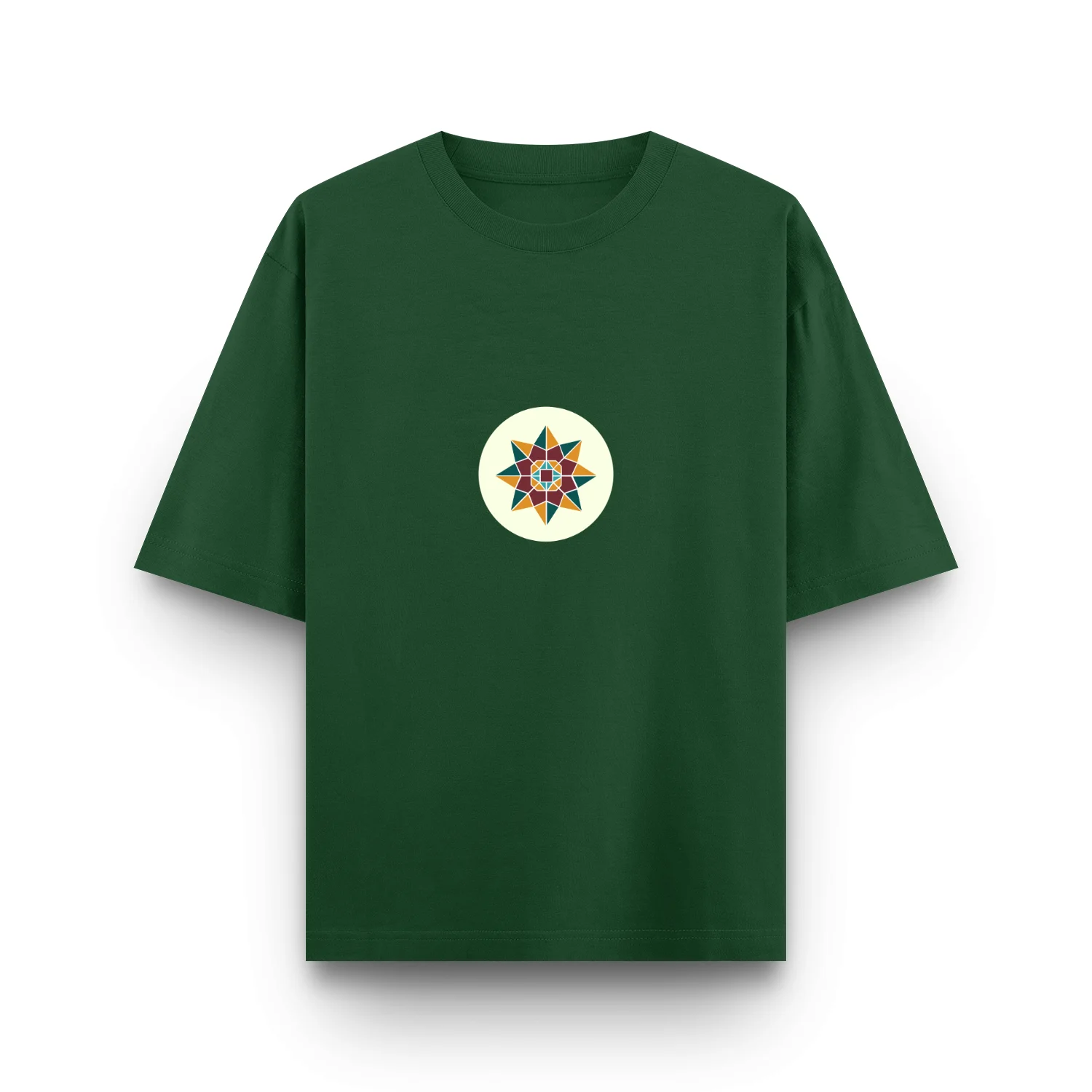 Bottle green Celestial Star unisex oversized t shirt front view