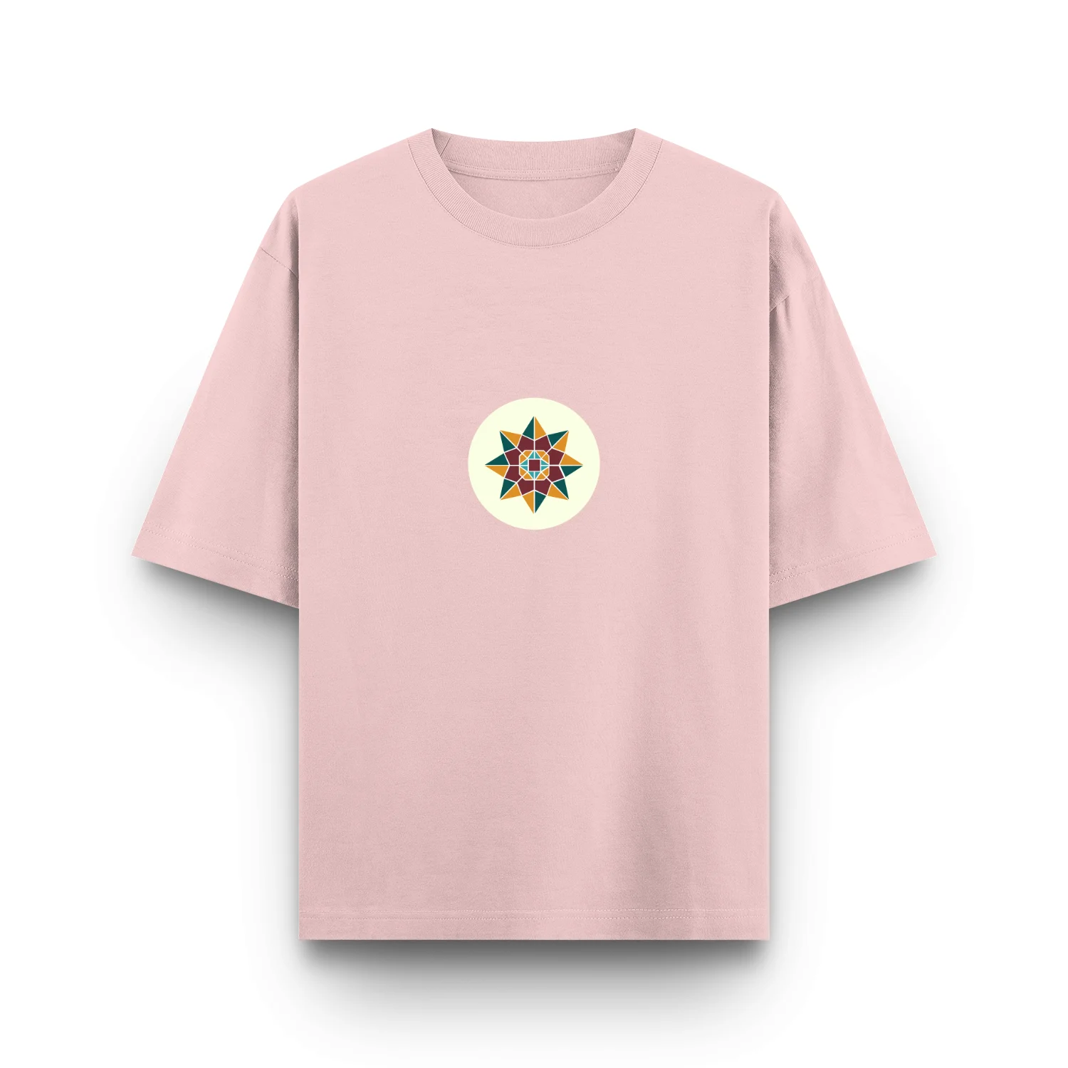 Light pink Celestial Star unisex oversized t shirt front view