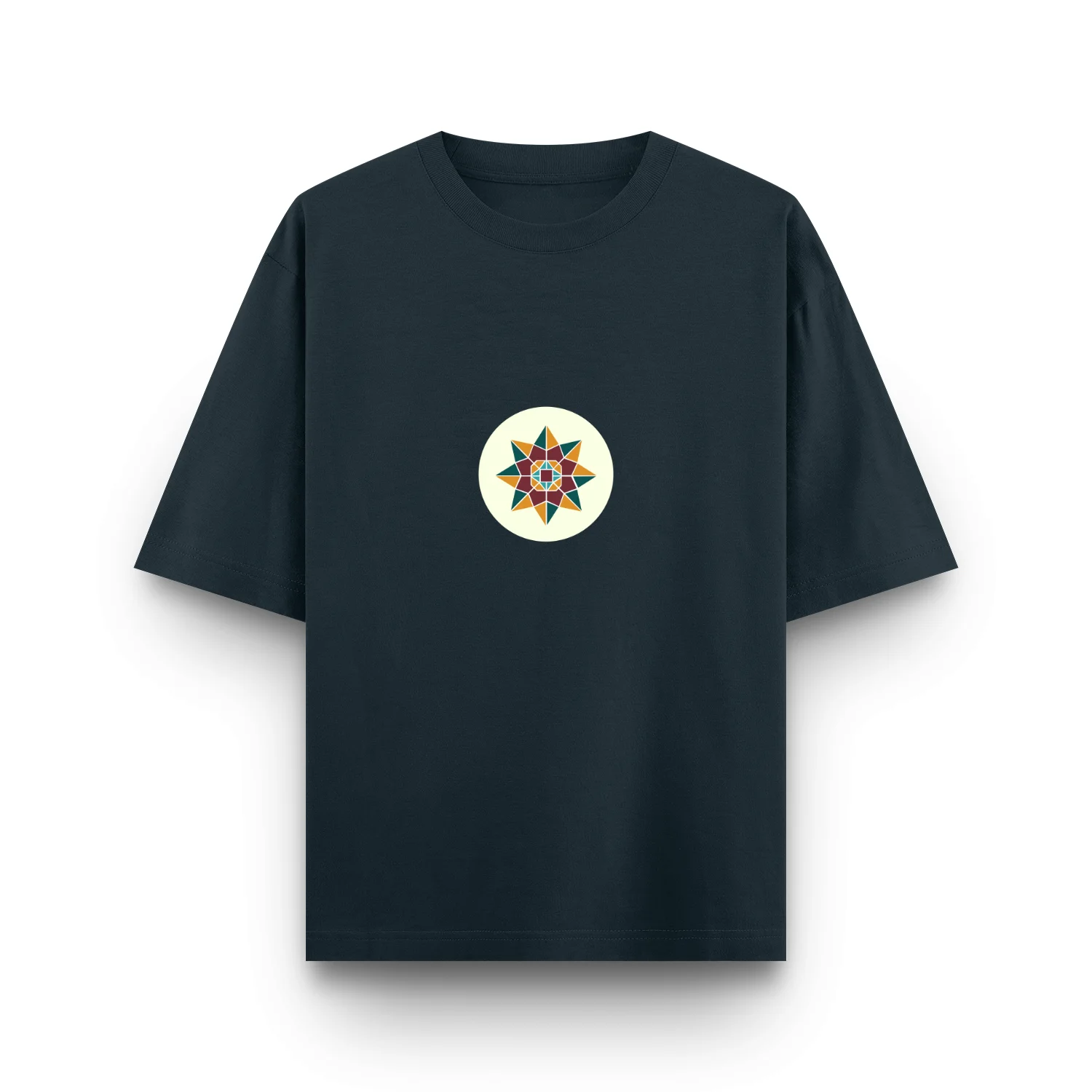 Navy blue Celestial Star unisex oversized t shirt front view