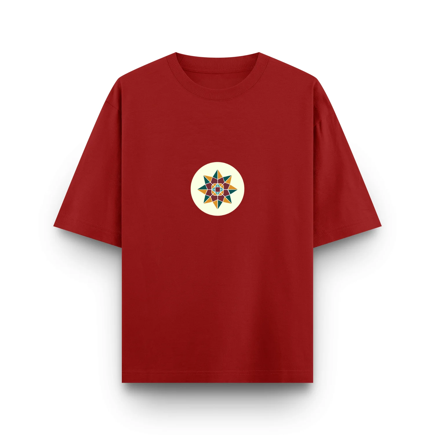 Red Celestial Star unisex oversized t shirt front view