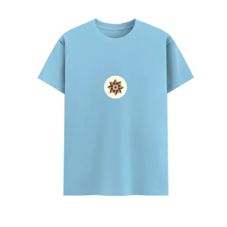 Baby blue Celestial Star Unisex Crew T shirt front view