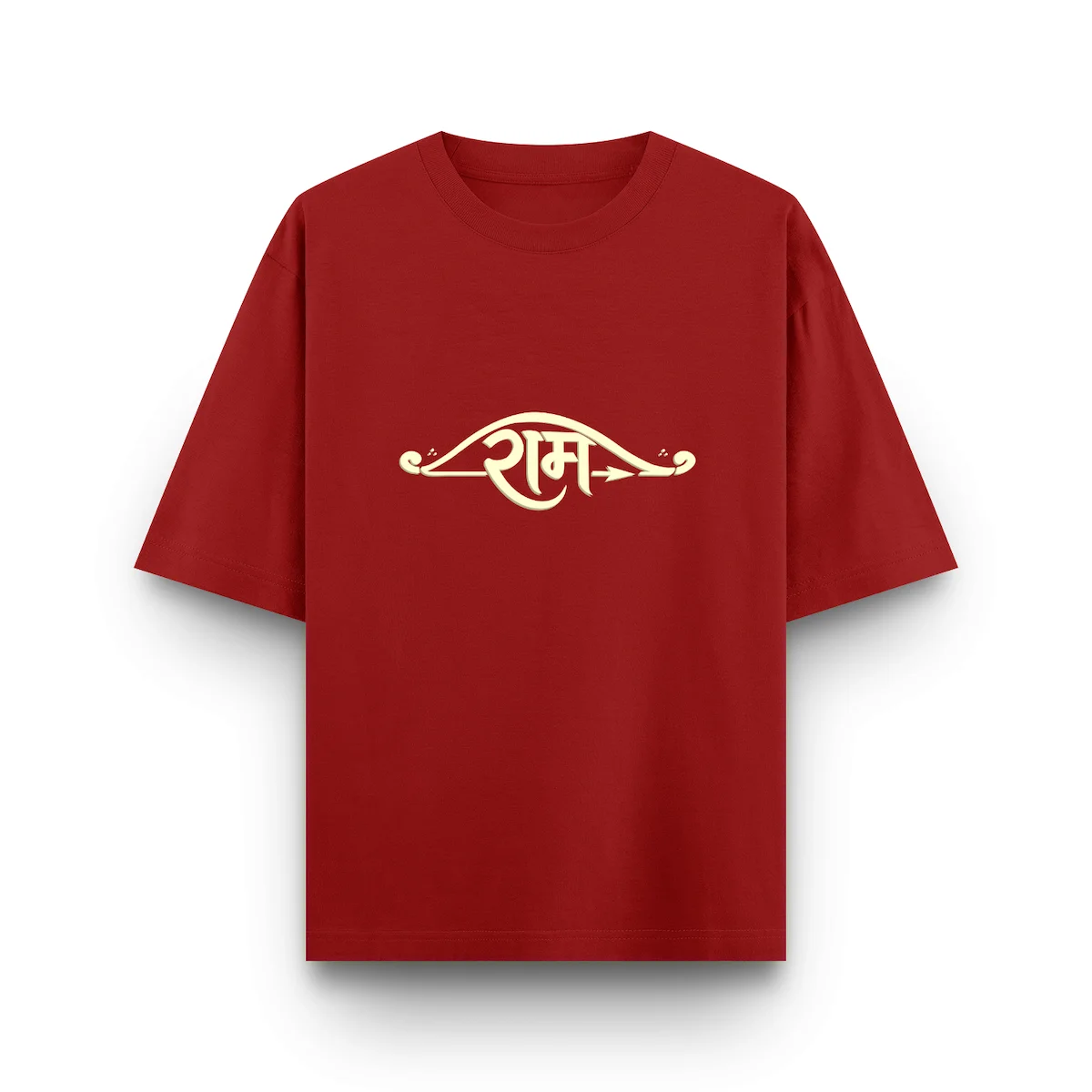Red Ram typography unisex oversized t shirt front view