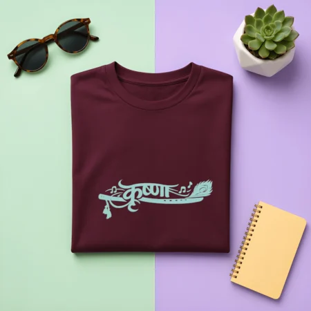 Krishna Typography Unisex Crew T Shirt - Spiritual Simplicity