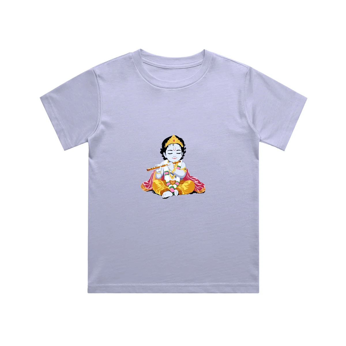 Lavender Little Krishna Kids T Shirt front view