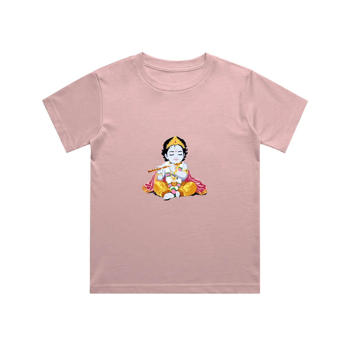 Light baby pink Little Krishna Kids T Shirt front view