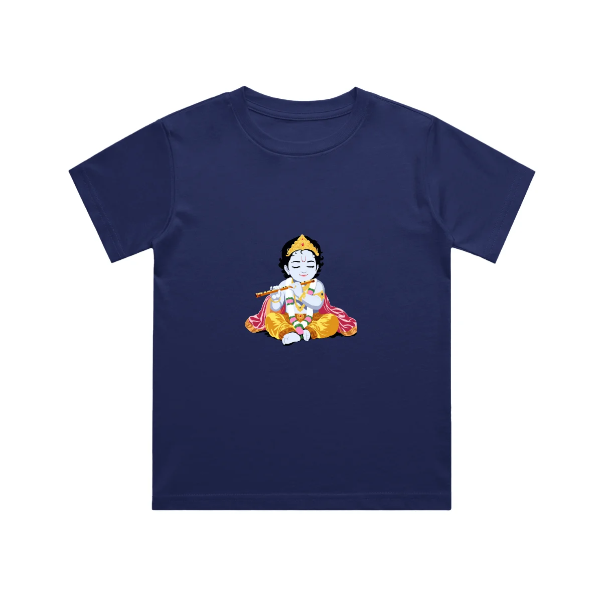 Royal blue Little Krishna Kids T Shirt front view