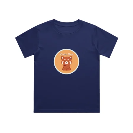 Calm fox kids t shirt royal blue front view