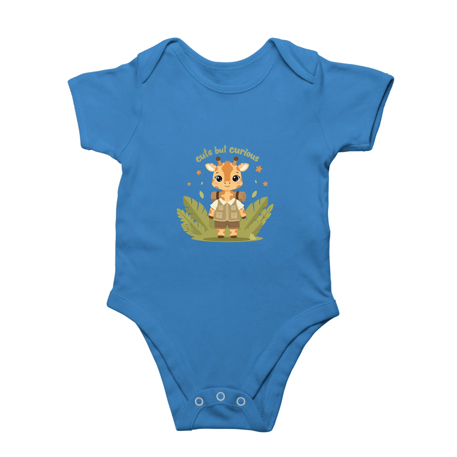 Giraffe baby romper orchid blue