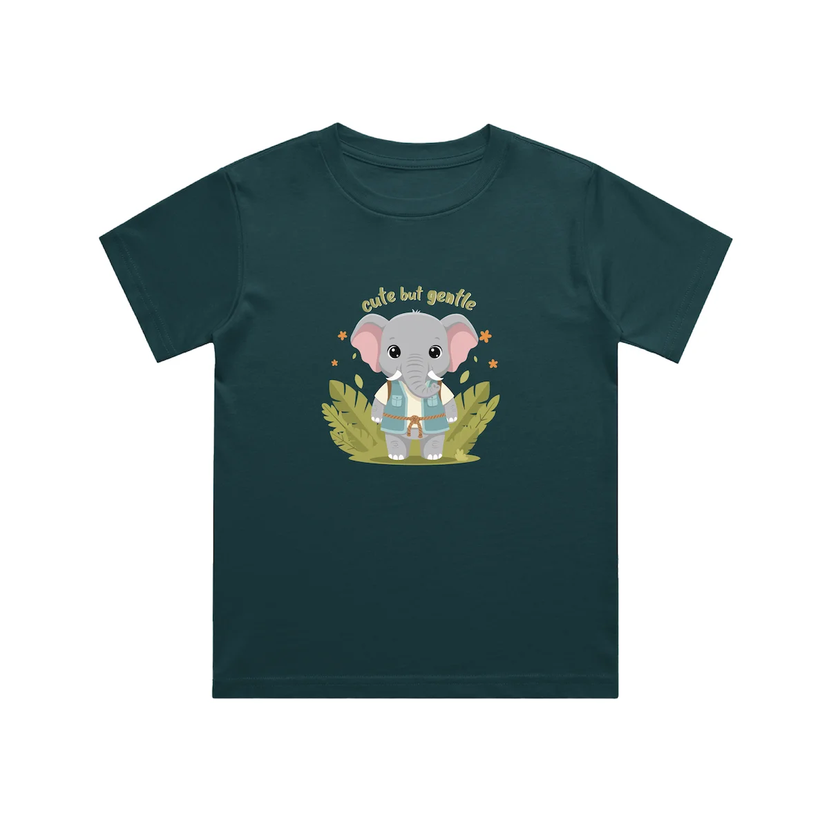 Ellie elephant kids tshirt petrol blue