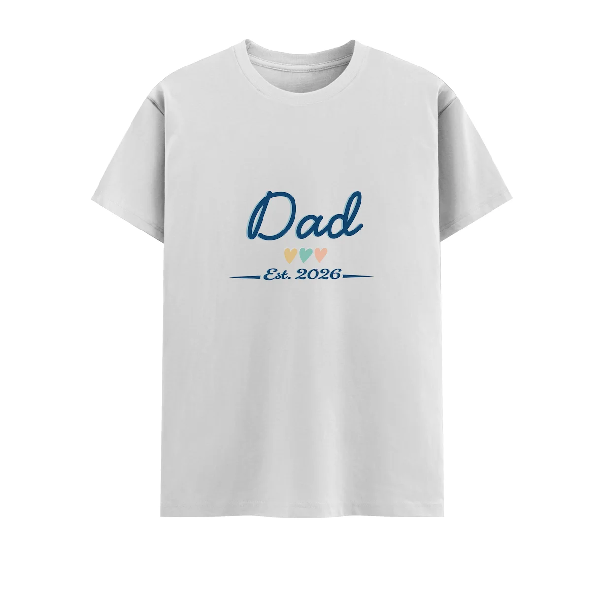 Flat mockup of Dad Est. 2026 Classic Tshirt white coloured