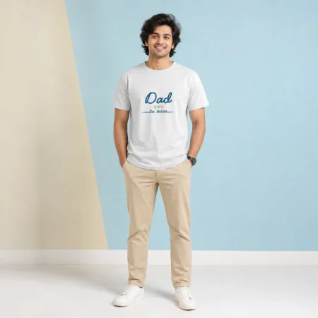 Male wearing a Dad Est. 2026 Classic T-shirt white coloured