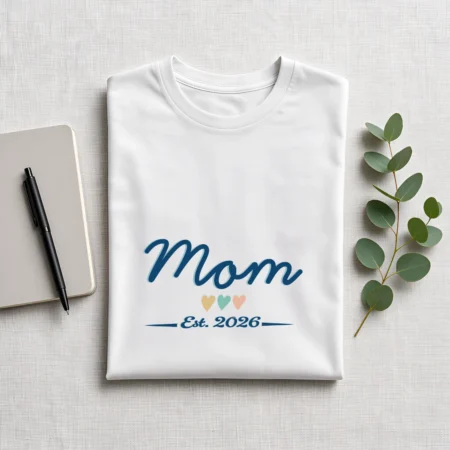 Mom Est. 2026 Classic Tshirt - Matching Mom & Baby Outfit