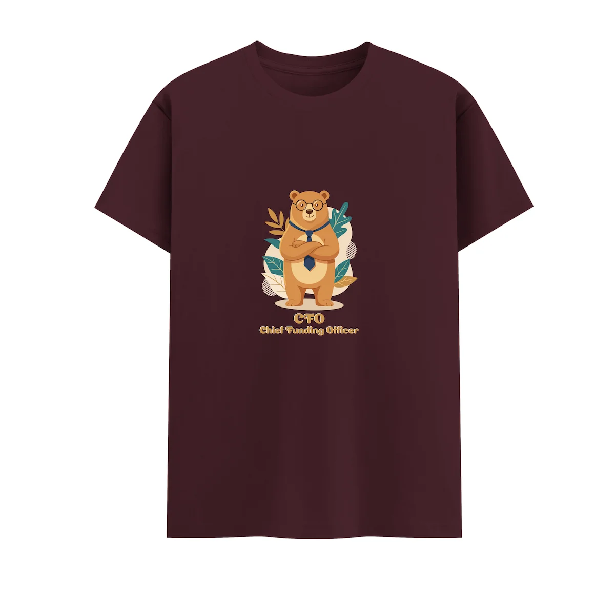 Bear Dad Tshirt CFO Flatlay Maroon coloured