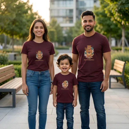 Dad, Mom & Kid wearing Bear Family collection