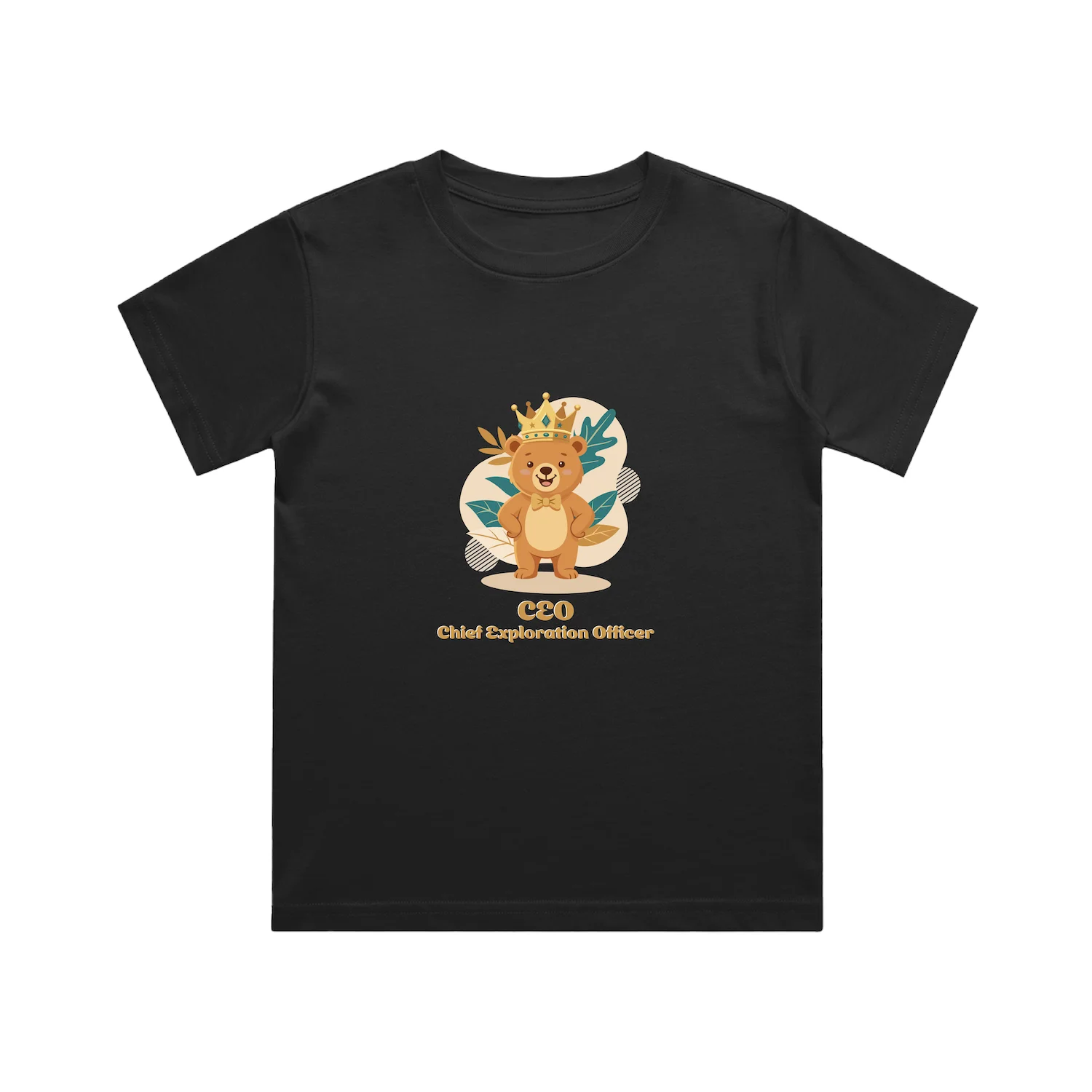 Flat lay mockup of Bear Kid T-shirt black
