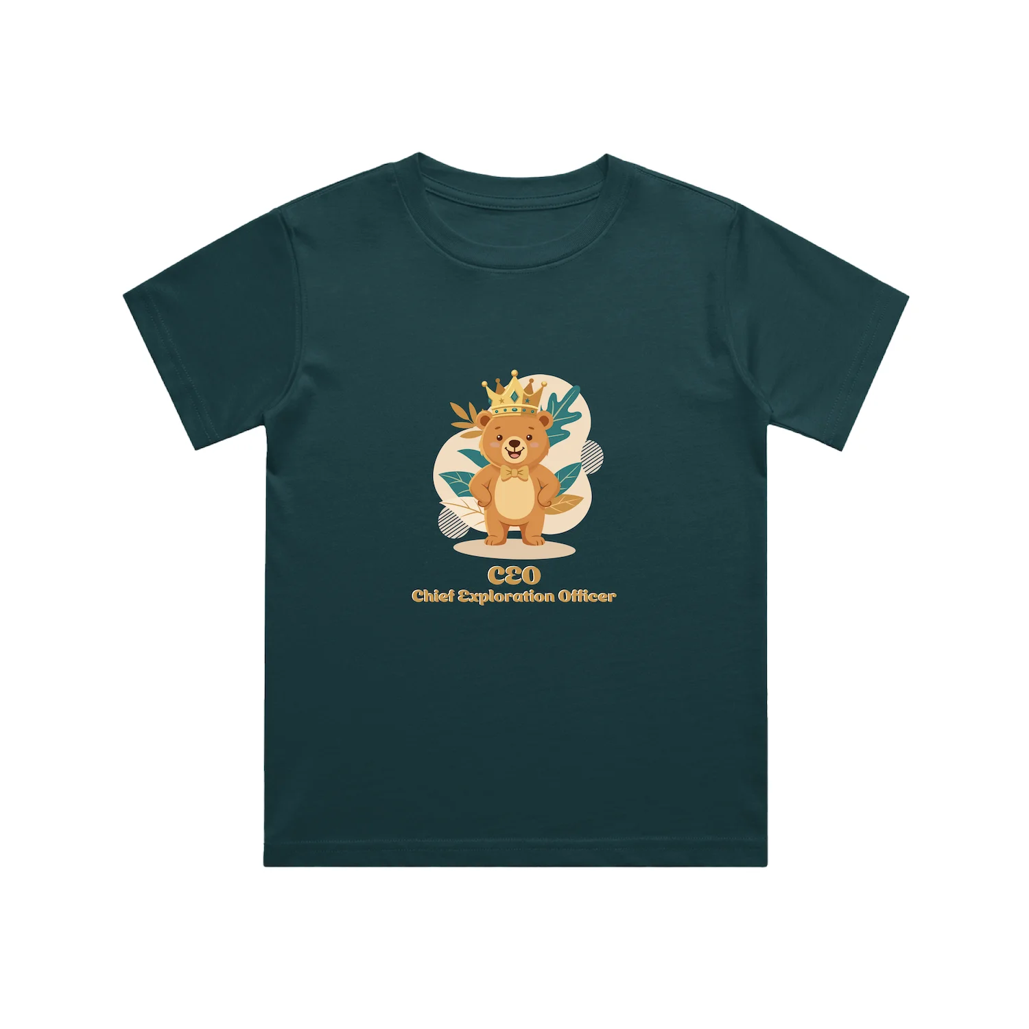 Flat lay mockup of Bear Kid T-shirt petrol blue
