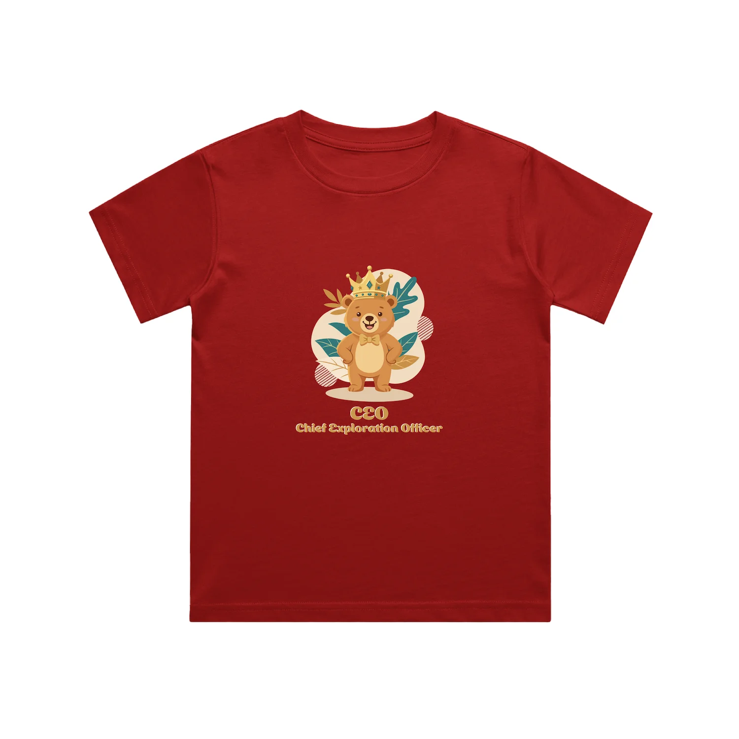 Flat lay mockup of Bear Kid T-shirt red
