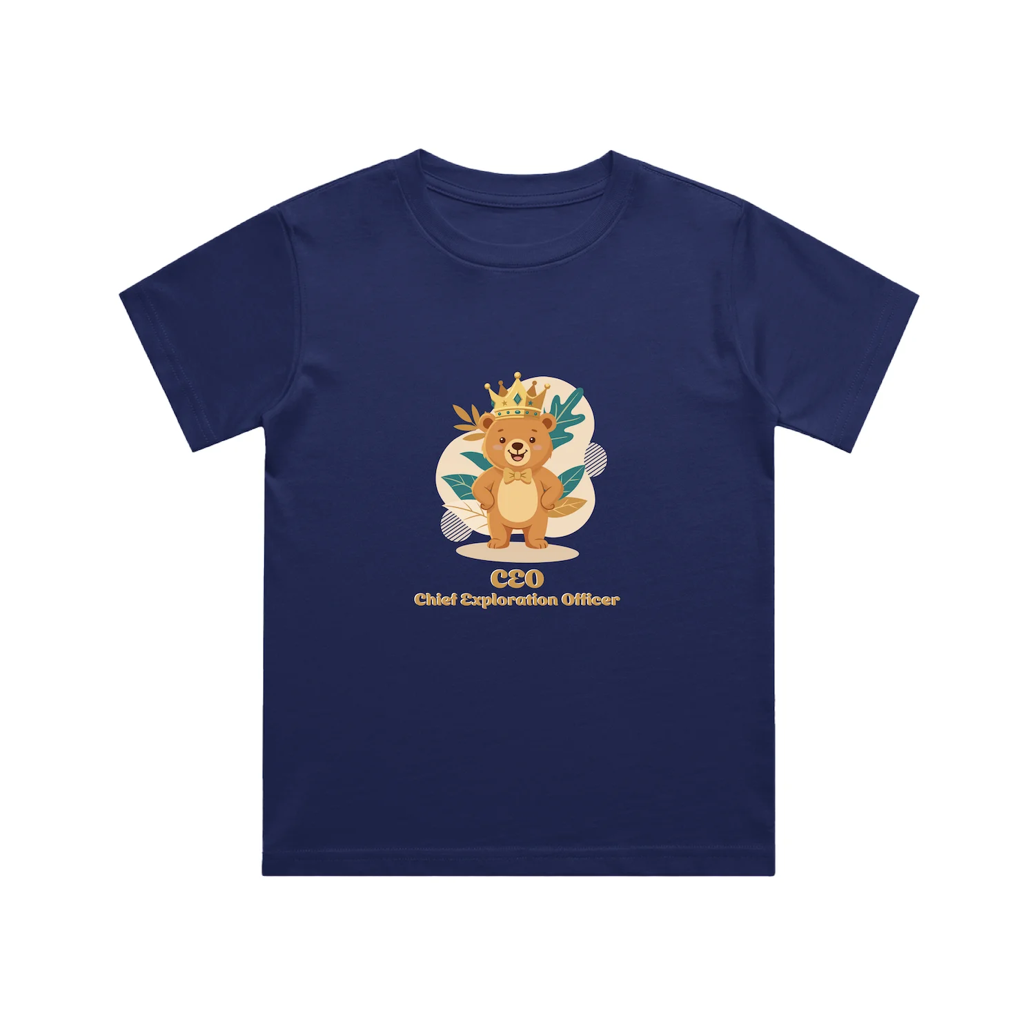 Flat lay mockup of Bear Kid T-shirt royal blue