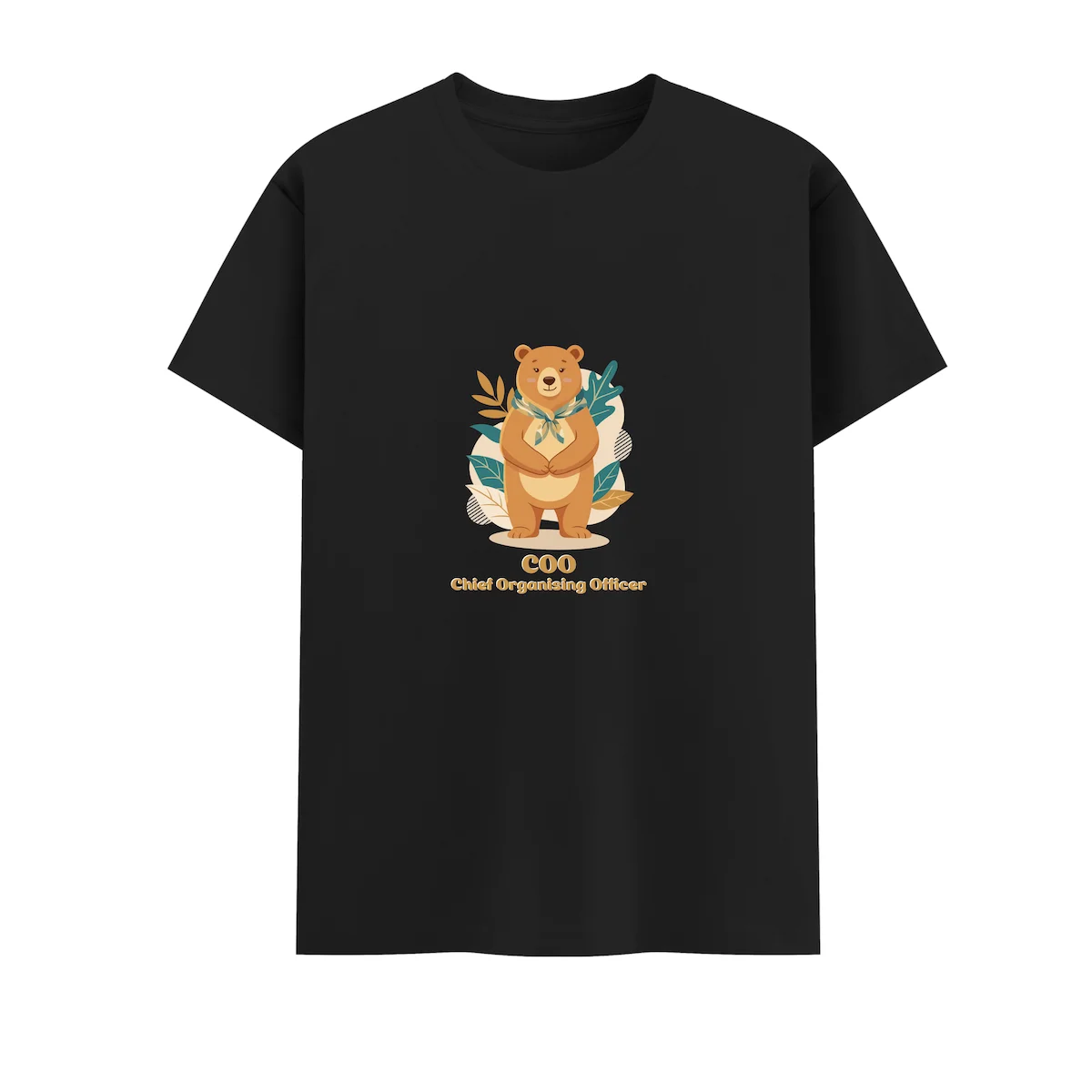 Bear Mom T-shirt flat lay mockup Black coloured