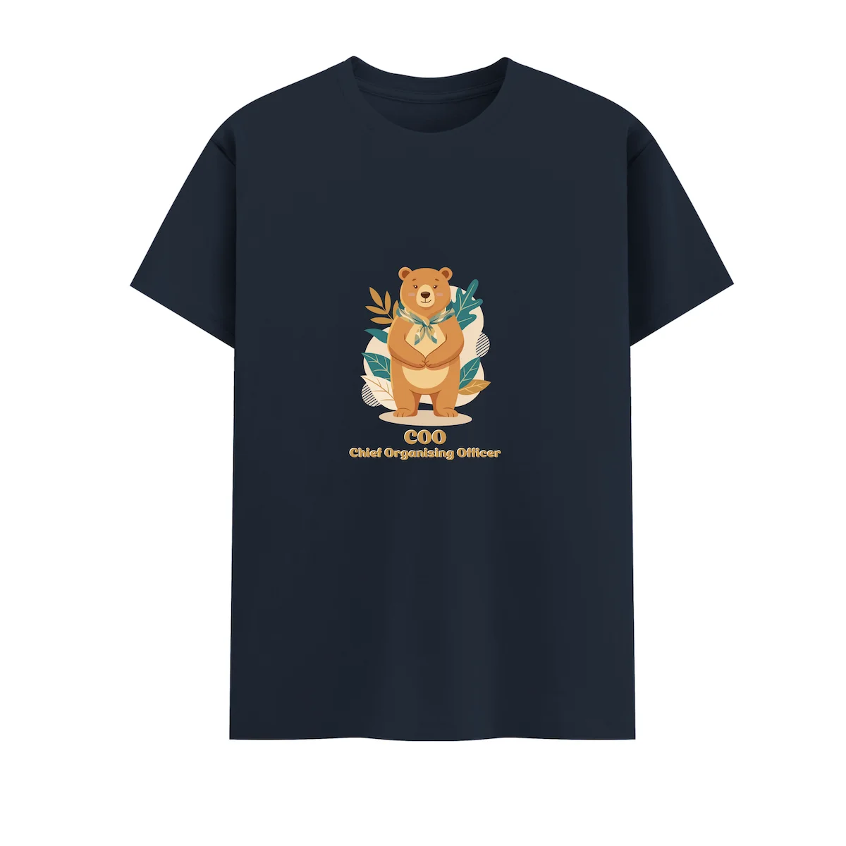 Bear Mom T-shirt flat lay mockup Navy blue coloured