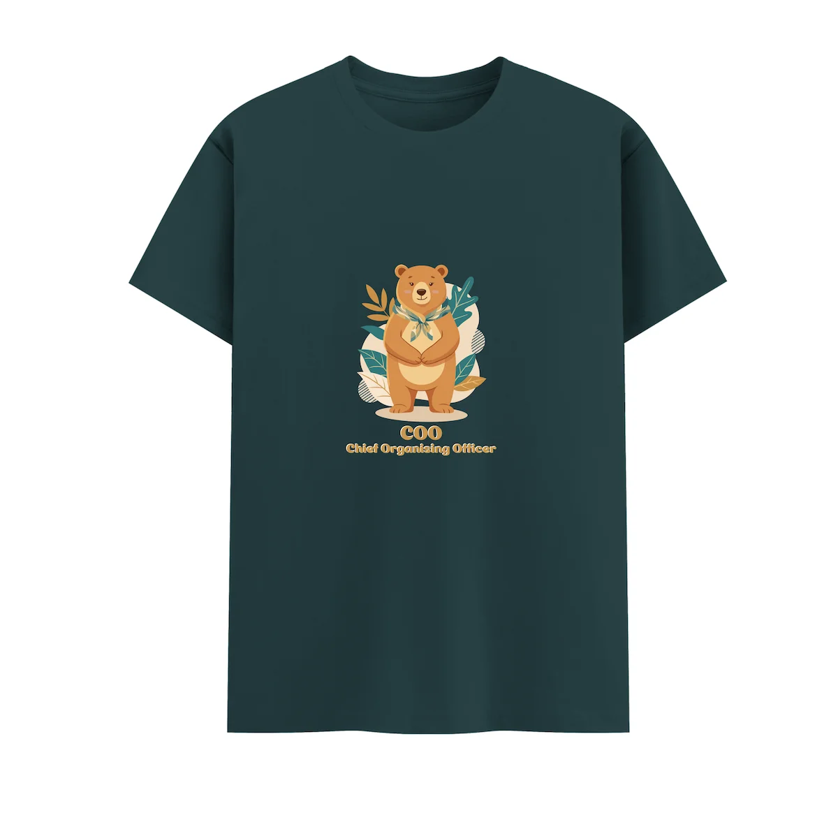 Bear Mom T-shirt flat lay mockup Petrol blue coloured