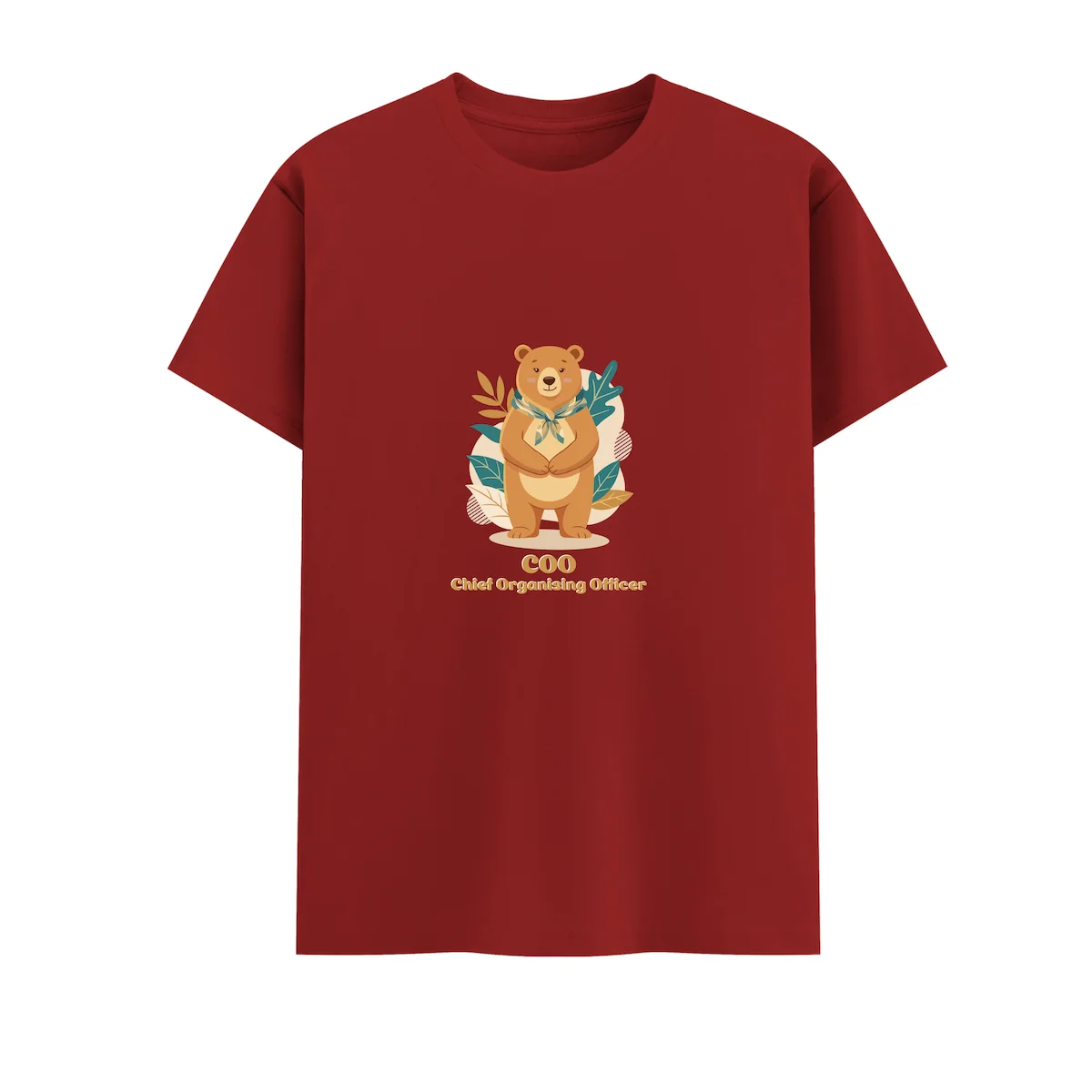 Bear Mom T-shirt flat lay mockup Red coloured